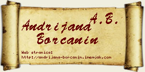 Andrijana Borčanin vizit kartica